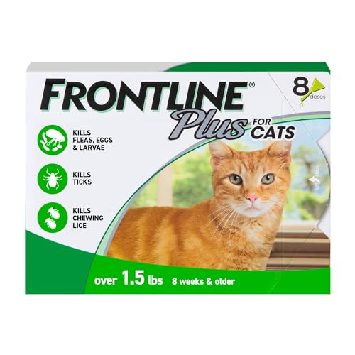 FRONTLINE Plus Flea & Tick Spot Treatment for Cat & Kitten (Green) Count of 8 - Image 3
