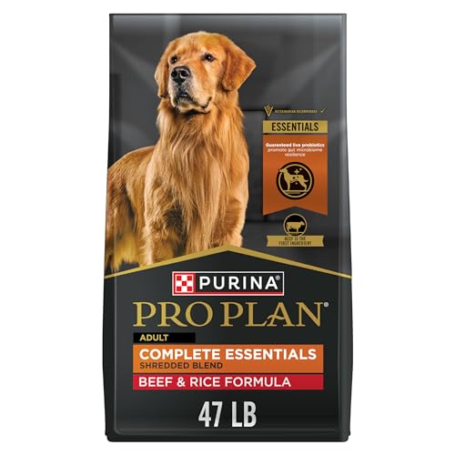 Purina Pro Plan Complete Essentials Shredded Blend Beef and Rice Dog Food Dry Formula with Probiotics for Dogs - 47 lb. Bag - Image 2