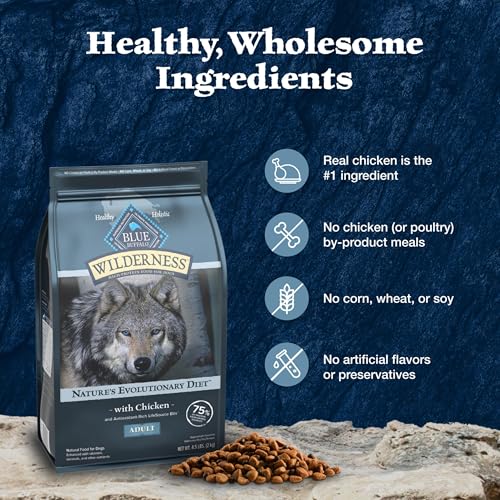 Blue Buffalo Wilderness Natural High-Protein Dry Food for Adult Dogs, Chicken Recipe, 28-lb. Bag - Image 7