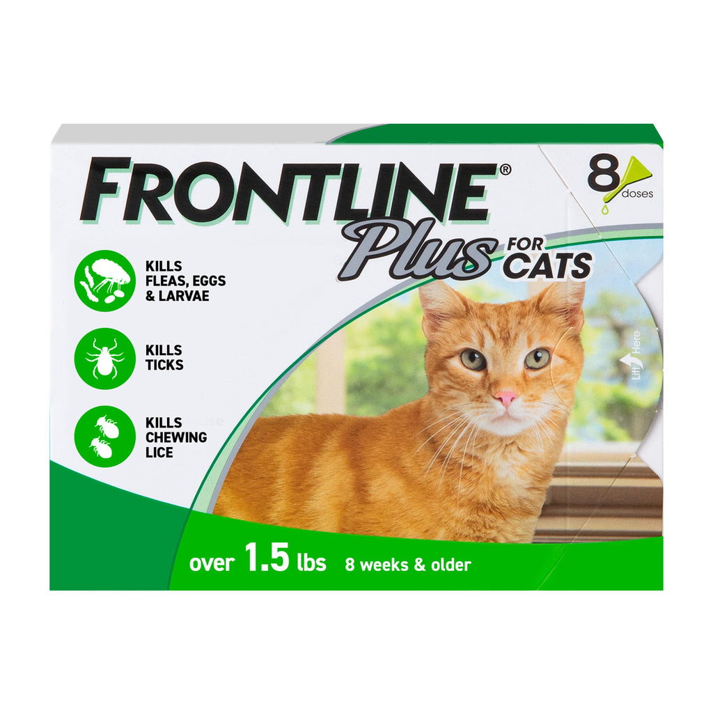 FRONTLINE Plus Flea & Tick Spot Treatment for Cat & Kitten (Green) Count of 8 - Image 2