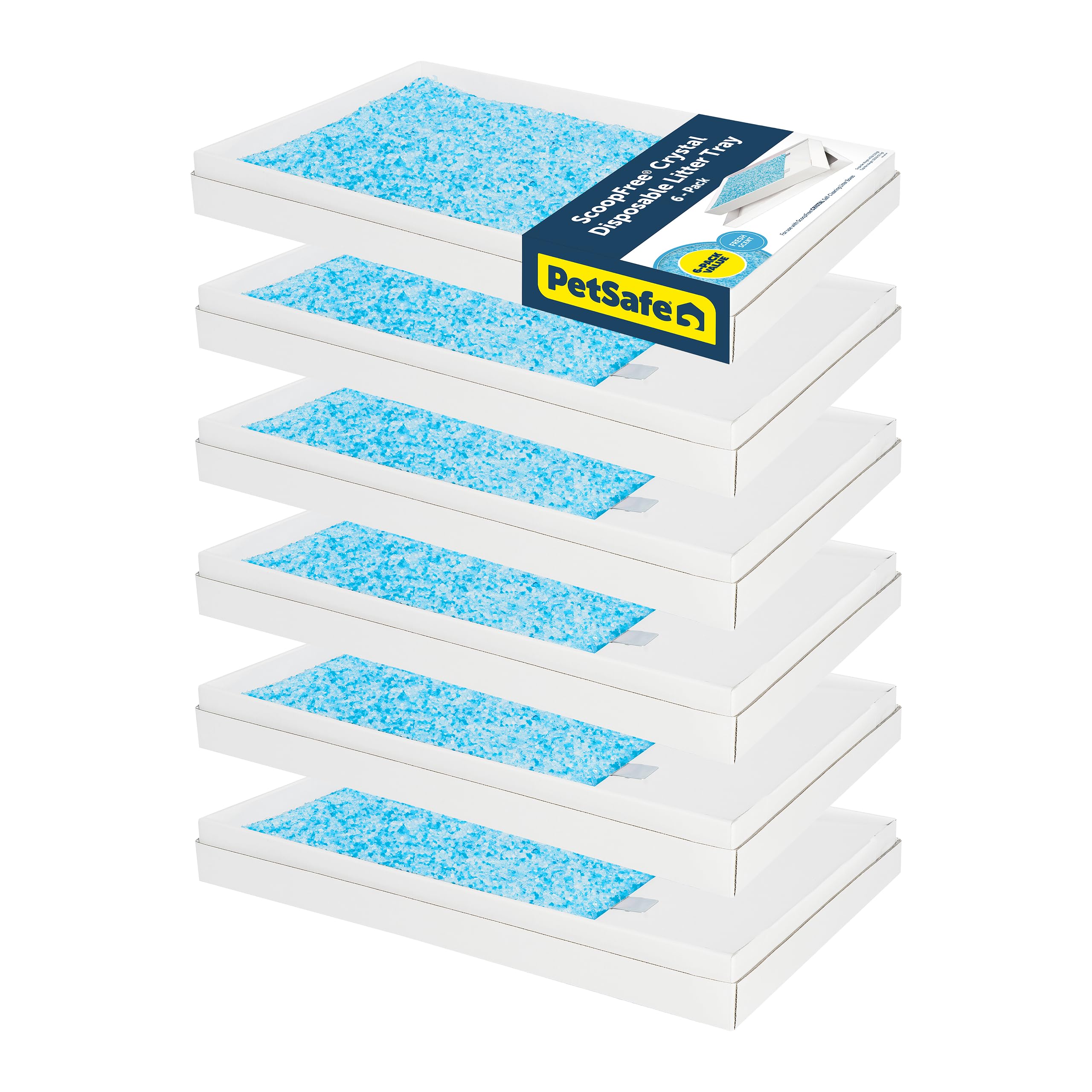 PetSafe ScoopFree Disposable Crystal Cat Litter Tray - Easy Cleaning Box - Refill Tray for Automatic Litter Box - Fresh Scent - 4.3 lb Bags - 6 Pack - Image 2